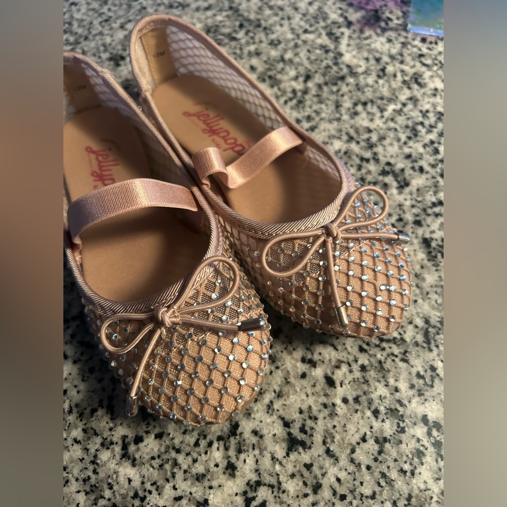 Jellypop Tan Rhinestone Flats